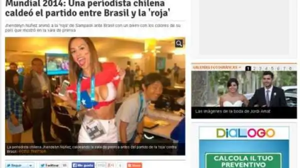 Un fuori programma a dir poco bollente nella sala stampa dello stadio Mineirao di Belo Horizonte, protagonista la giornalista cilena Jhendelyn Núñez.