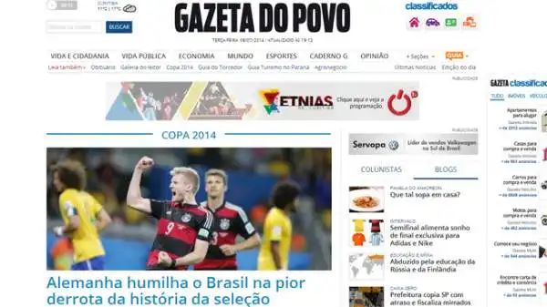 "La Germania umilia il Brasile nella peggior sconfitta della storia della Seleção".