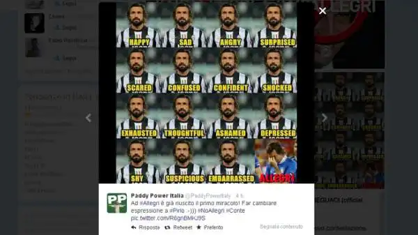 I tifosi della Juventus contestano sui social network la decisione della società ianconera di sostituire Antonio Conte con Massimiliano Allegri.