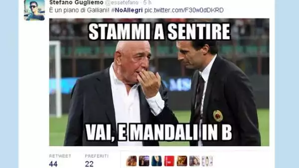 I tifosi della Juventus contestano sui social network la decisione della società ianconera di sostituire Antonio Conte con Massimiliano Allegri.