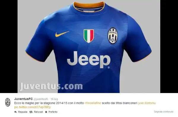 La seconda divisa, blu, ricorda quella della Champions League vinta a Roma nel 1996.