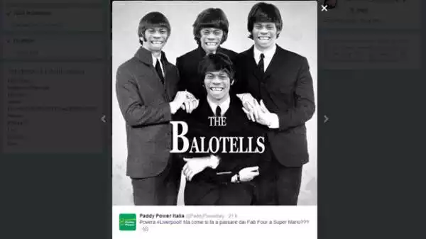 Balotelli nella terra dei Beatles: i 'Fab Four' rivisitati in versione 'SuperMario'.