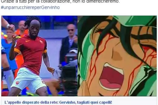 Sui social network fioccano i commenti sulla fronte spaziosa dell'attaccante della Roma, che ha perso la sua fascetta nel corso della partita contro il Cagliari.