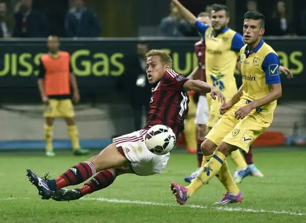 Il Milan torna a vincere, 2-0 al Chievo. Muntari e Honda firmano il successo dei rossoneri.