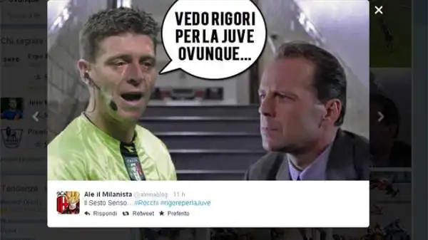 Spopolano su Twitter i fotomontaggi su rigori a favore della Juventus ed è nata anche un'apposita pagina Facebook.