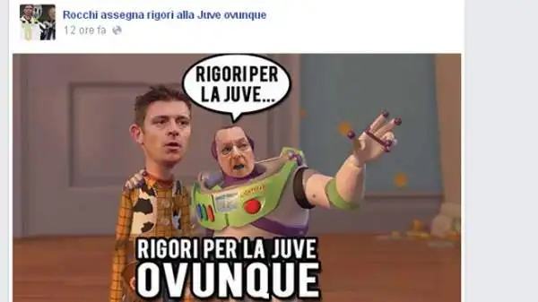 Spopolano su Twitter i fotomontaggi su rigori a favore della Juventus ed è nata anche un'apposita pagina Facebook.