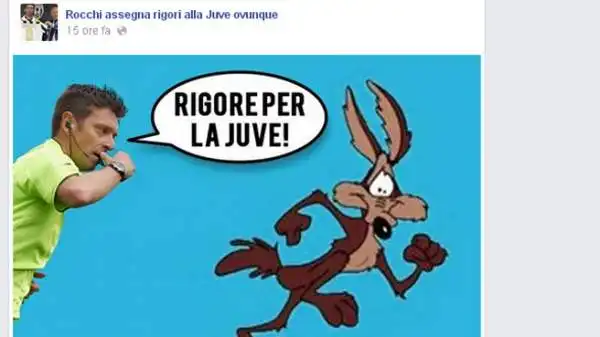 Spopolano su Twitter i fotomontaggi su rigori a favore della Juventus ed è nata anche un'apposita pagina Facebook.