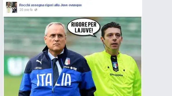 Spopolano su Twitter i fotomontaggi su rigori a favore della Juventus ed è nata anche un'apposita pagina Facebook.