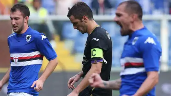 Sampdoria-Fiorentina 3-1. Gonzalo Rodriguez 4. Sbaglia un rigore fondamentale da capitano ed è corresponsabile (con Pizarro) del 3-1 di Eder. Partita da dimenticare.