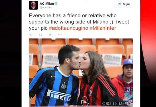 Tra nostalgia, ricordi e sfottò tra cugini, il derby della Madonnina nel 2014 si gioca su twitter, con continui botta e risposta tra le due sponde del Naviglio.