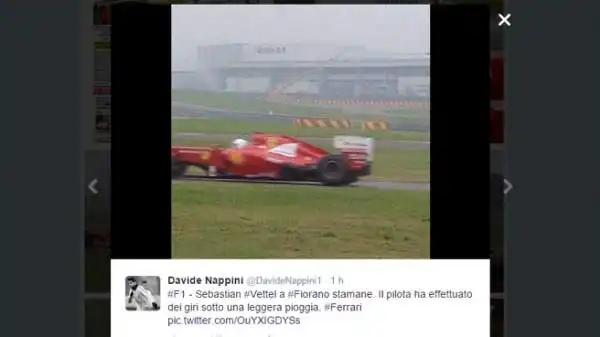 Debutto di Sebastian Vettel alla guida della Ferrari. Il tedesco, che non ha avuto il nulla osta della Red Bull per prendere parte ai primi test ufficiali, è sceso in pista a Fiorano con la F2012.