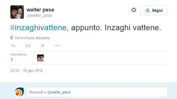 La figuraccia del Milan contro il Torino non è stata digerita dai tifosi rossoneri, che iniziano ad abbandonare l'amato Pippo. E su twitter inizia a prendere piede l'hashtag #InzaghiVattene.