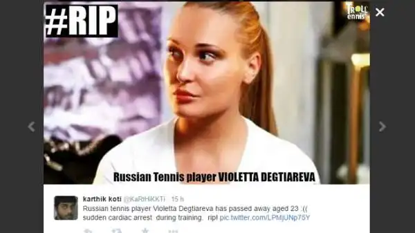 Tragedia in Russia: la tennista Violetta Degtiareva è morta in campo, durante una sessione d'allenamento.