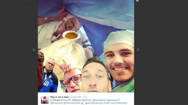 In rete si sprecano i fotomontaggi dopo il tweet dell'attaccante dell'Inter direttamente dalla sala parto.
