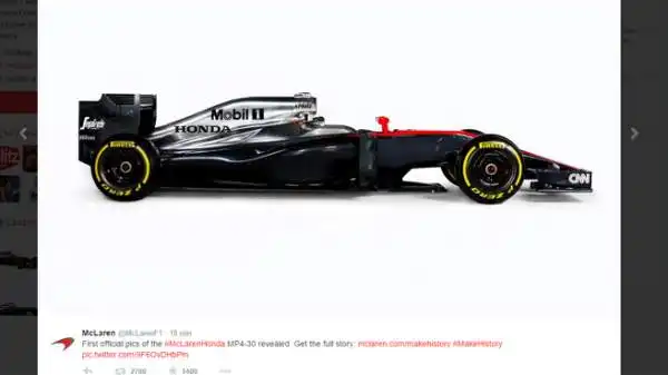 Presentata la nuova McLaren-Honda, la MP4-30 che guideranno Fernando Alonso e Jenson Button.