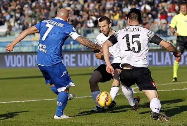 Importante vittoria per l'Empoli che al Castellani ottiene l'intera posta in palio con i gol di Maccarone e Signorelli.