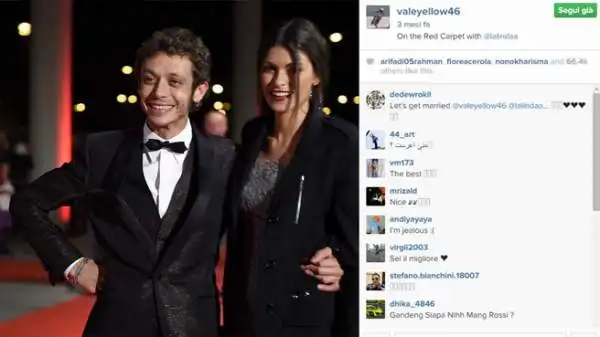 Valentino Rossi e la sua splendida Linda Morselli sono inseparabili nella vita e anche su Instagram, dove appaiono spesso insieme. E sempre con un gran sorriso.