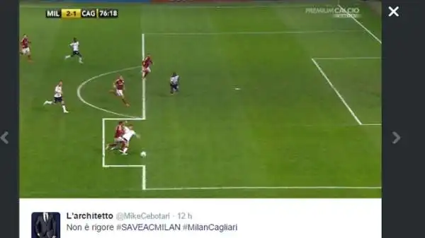 Su Twitter spopolano i fotomontaggi dopo il rigore inesistente concesso al Milan contro il Cagliari.