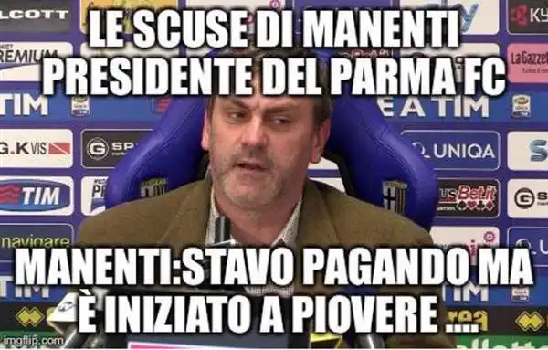 L'arresto del presidente del Parma ha scatenato la fantasia del popolo di internet, con prese in giro di tutti i tipi.