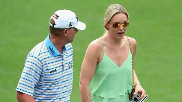 Lindsey Vonn ad Augusta per il ritorno in campo del fidanzato Tiger Woods.