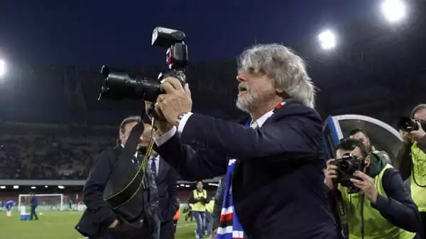 Il presidente della Sampdoria ha dato ancora spettacolo prima della partita con il Napoli.