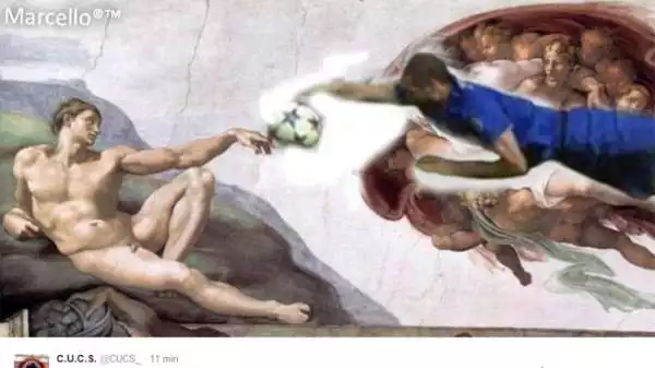 Su Twitter impazzano i fotomontaggi dopo l'intervento del difensore della Juventus contro il Monaco.