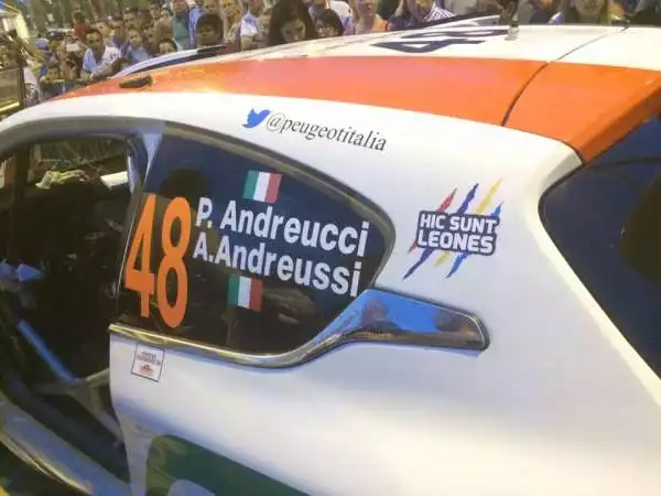 Tutti le auto della tappa italiana del Mondiale Rally: Paolo Andreucci (Peugeot 208 T16).
