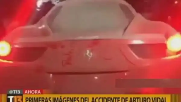 Ferite lievi per Vidal e la moglie, anche lei a bordo della sua Ferrari 458.