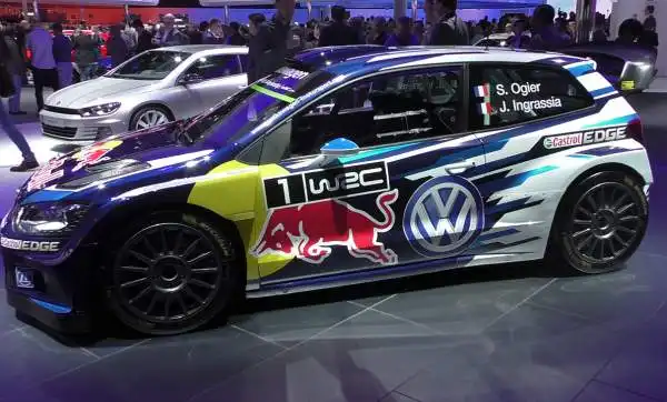 Anche Sebastien Ogier, fresco vincitore del Mondiale Rally con la sua Volkswagen Polo R WRC, ha partecipato al Salone di Francoforte.