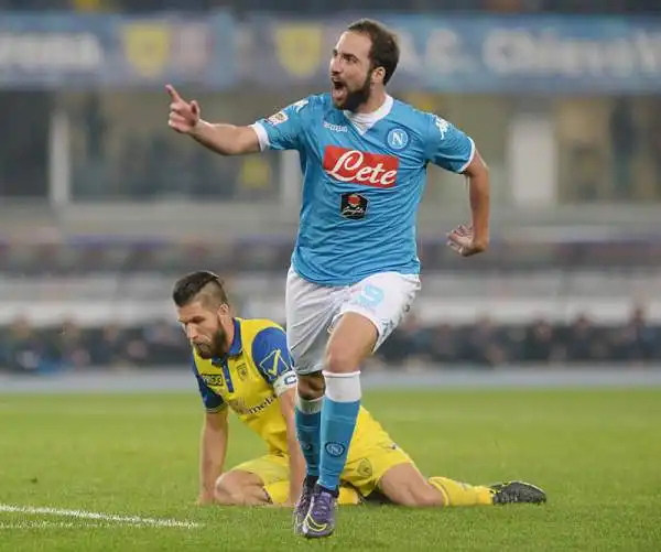 Quarta vittoria consecutiva per il Napoli di Sarri che piga il Chievo nel secondo tempo ed espugna il Bentegodi con un gol del suo bomber Higuain.