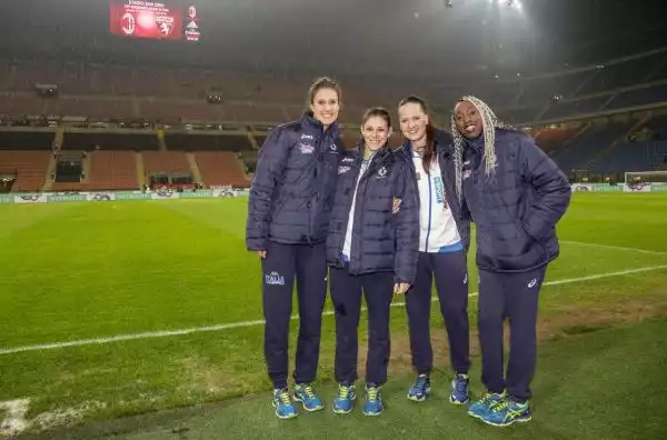 Anna Danesi, Paola Egonu, Anastasia Guerra e Alessia Orro sono state invitate da Nutrilite, match sponsor di Milan-Torino.
