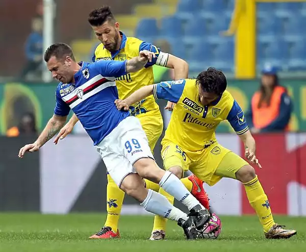 Il Chievo si porta a + 6 sui blucerchiati vincendo 1-0 e inguaiando i liguri, che restano nella parte bassa della classifica. Un gol di Meggiorini basta agli uomini di Maran.