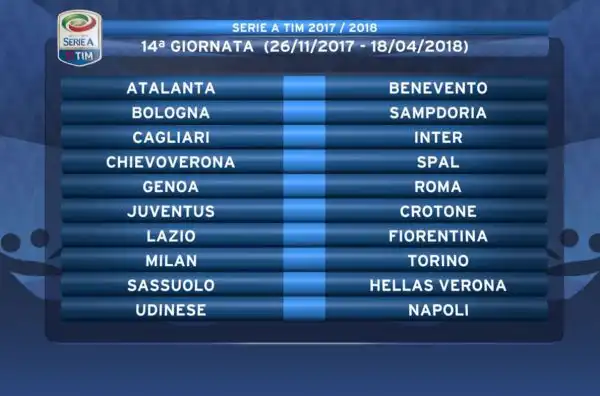 Il calendario della Serie A 2017/2018