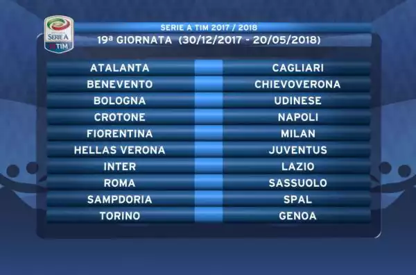 Il calendario della Serie A 2017/2018
