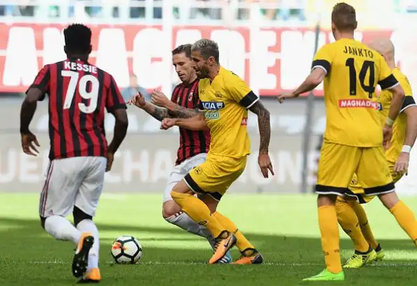 La squadra di Montella va in vantaggio con Kalinic ma viene raggiunta da una rete di Lasagna. Ancora un gol del nuovo bomber rossonero regala però la vittoria al Milan.