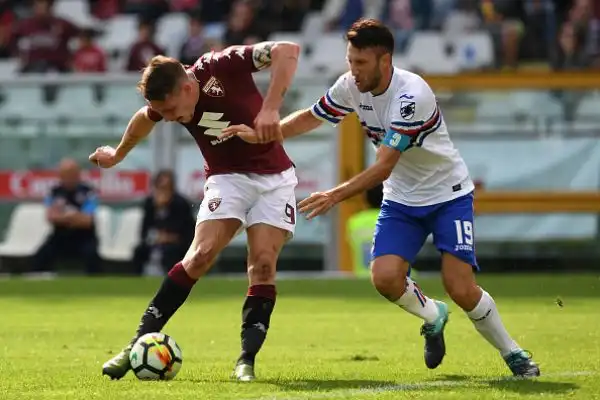 Partita spettacolare a Torino con le due squadre che si dividono la posta in palio. Succede tutto nel primo tempo con le reti di Zapata, Baselli, Belotti e Quagliarella.