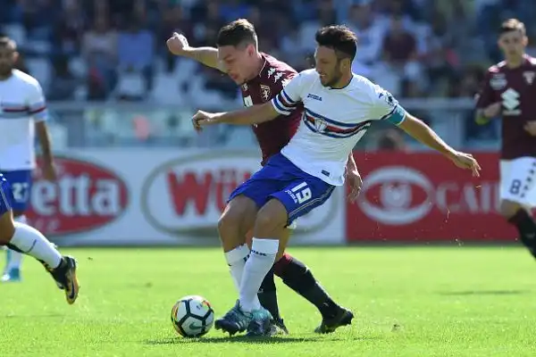 Partita spettacolare a Torino con le due squadre che si dividono la posta in palio. Succede tutto nel primo tempo con le reti di Zapata, Baselli, Belotti e Quagliarella.