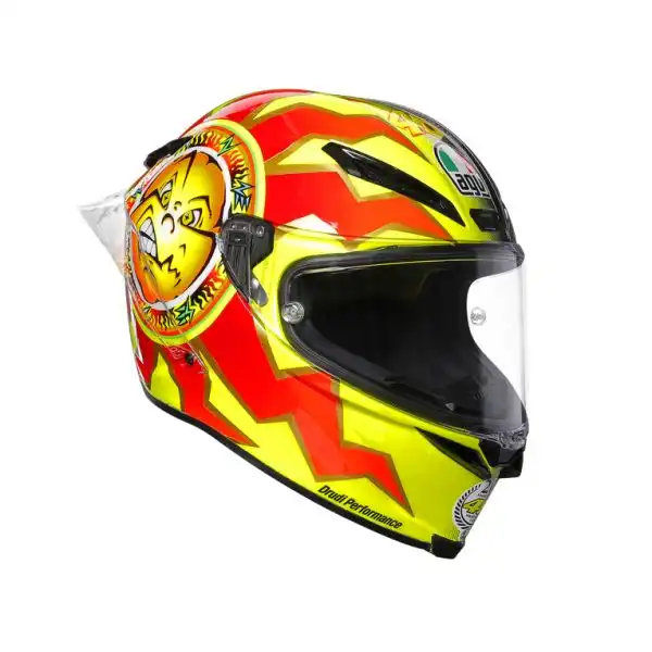 Con la collaborazione di Aldo Drudi, storico disegnatore dei caschi di Rossi, Agv ha sviluppato un'edizione limitata del Pista GP R che riprende fedelmente la livrea del casco indossato nel 1997.