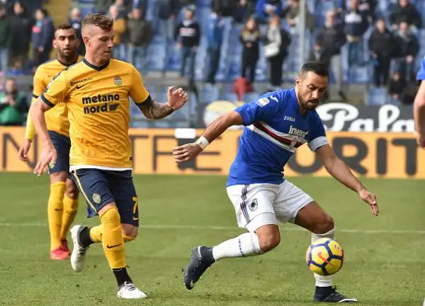 A Marasi i blucerchiati piegano gli Scaligeri nella ripresa con una rete di Barreto e un rigore di Quagliarella.