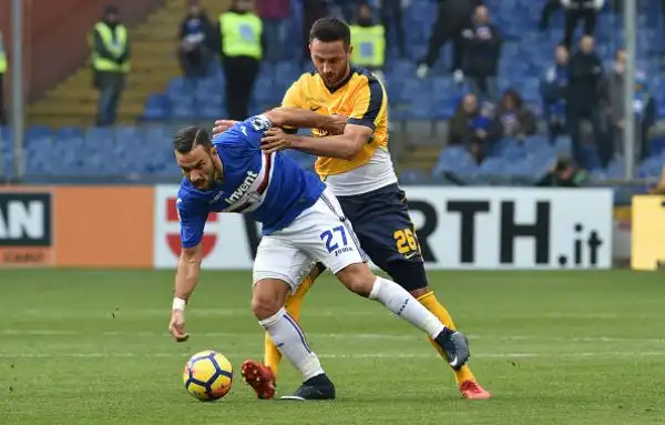 A Marasi i blucerchiati piegano gli Scaligeri nella ripresa con una rete di Barreto e un rigore di Quagliarella.