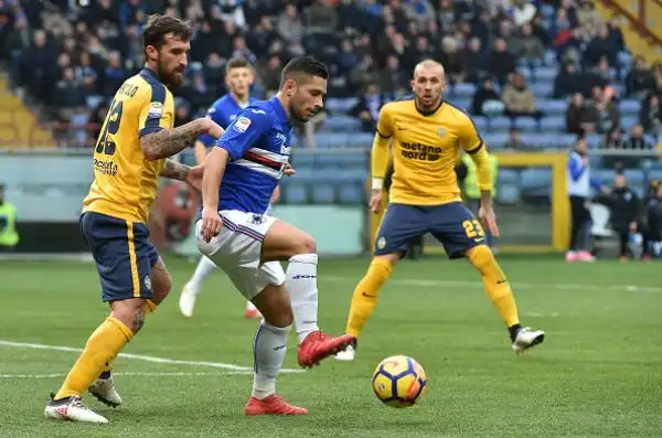 A Marasi i blucerchiati piegano gli Scaligeri nella ripresa con una rete di Barreto e un rigore di Quagliarella.