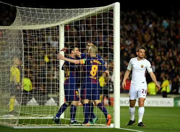 La Roma sconfitta al Camp Nou, ma a testa alta. Dura poco la speranza del gol di Dzeko.