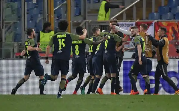 La Lazio tiene alto lonore del calcio italiano grazie alle reti di Lulic, Parolo, Felipe Anderson e Immobile. Per gli austriaci in gol Berisha su rigore e il giapponese Minamino.