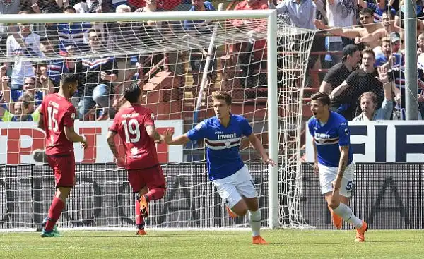 La squadra di Giampaolo in gol con Quagliarella, Kownacki, Praet e Ramirez. Di Pavoletti il gol della bandiera per gli ospiti.