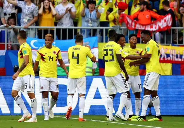 Gli africani tengono bene il campo fino al gol dei sudamericani di Yerry Mina, abile a deviare di testa su calcio d'angolo.