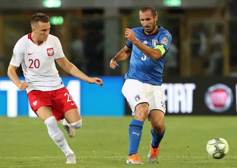 I polacchi passano in vantaggio con un gol del giocatore del Napoli Zielinski, nella ripresa Chiesa si procura un rigore trasformato dall'italo-brasiliano.