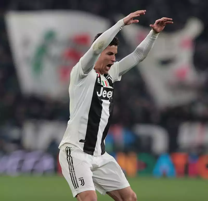 Cristiano Ronaldo al triplice fischio di Juve-Atletico ha esultato mimando il gesto di Simeone