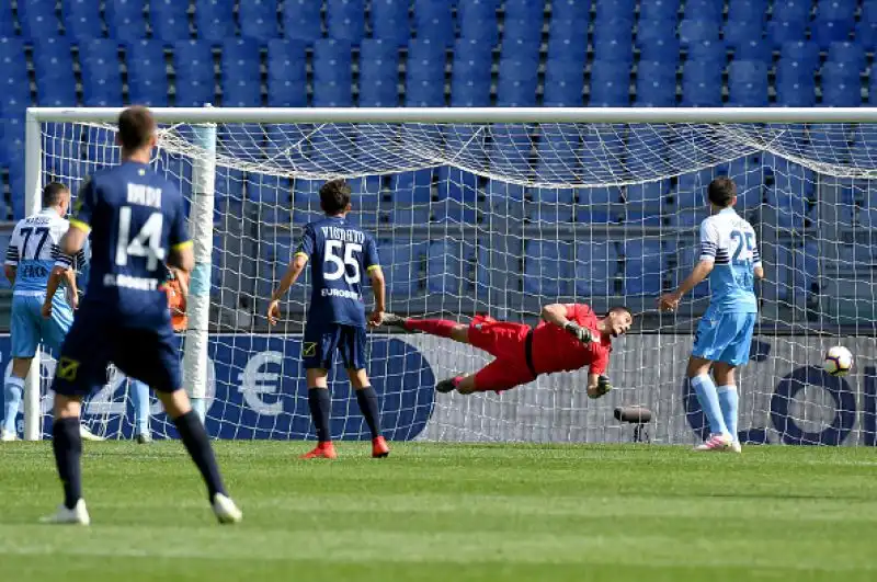 La Lazio cade clamorosamente in casa contro il Chievo già retrocesso e mette a forte rischio le sue speranze di qualificazione in Champions League.
