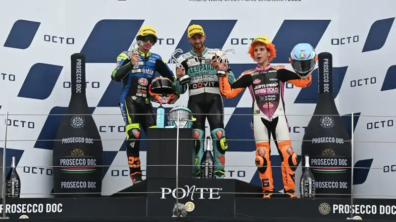 Nella Moto3, Misano è tricolore: podio tutto italiano con Dennis Foggia, Niccolò Antonelli e Andrea Migno