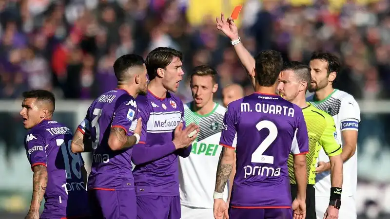 Biraghi 5: viene espulso per doppia ammonizione nel momento in cui la Fiorentina sembra aver abbastanza energie per poter conquistare la vittoria